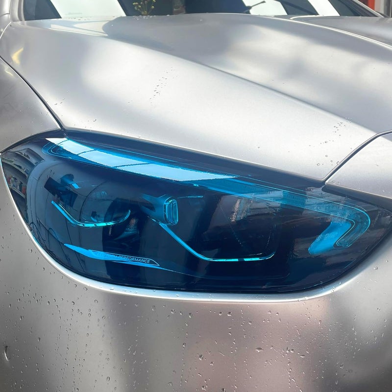 LZLRUN Extra-Wide Headlight Taillight Vinyl Tint Wrap 16 Inch x 60 Inch Roll Self Adhesive Fog Light Film Sheet Sticker Cover (Blue) - Image 3